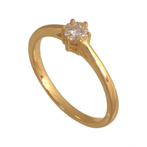 Złoty pierścionek z Brylantem Dp183